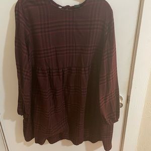 Wild Fable Babydoll Plaid Tie Back Dress